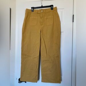 Madewell earthen gold Emmett wide leg crop pants, size 31